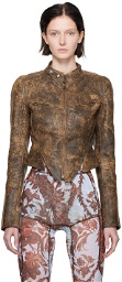 KNWLS SSENSE Exclusive Brown Leather Jacket