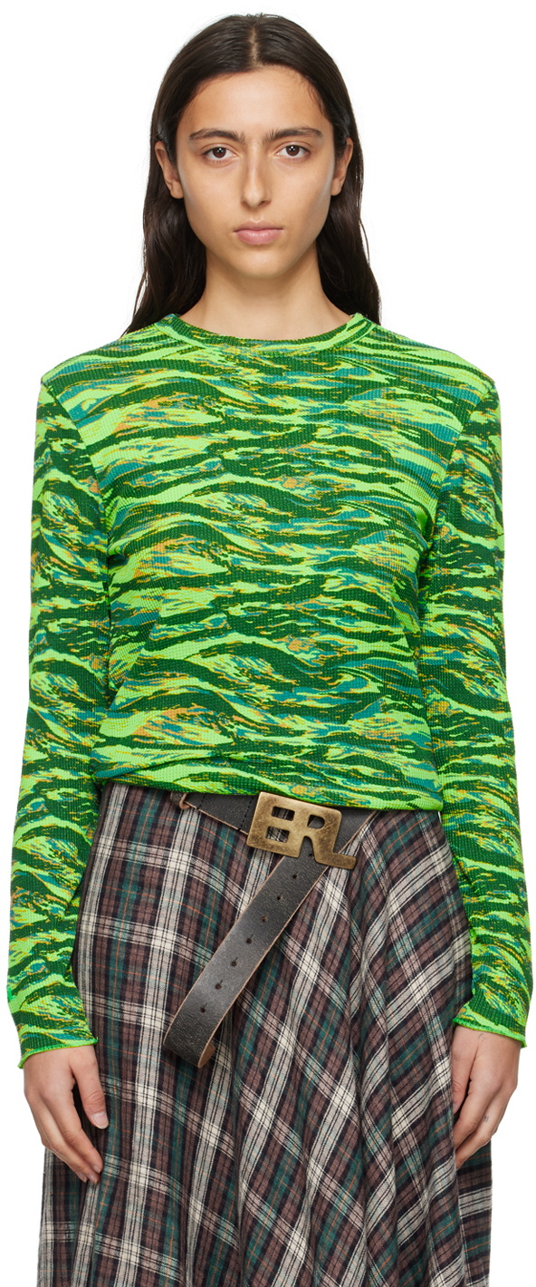 ERL Green Camouflage Long Sleeve T-Shirt