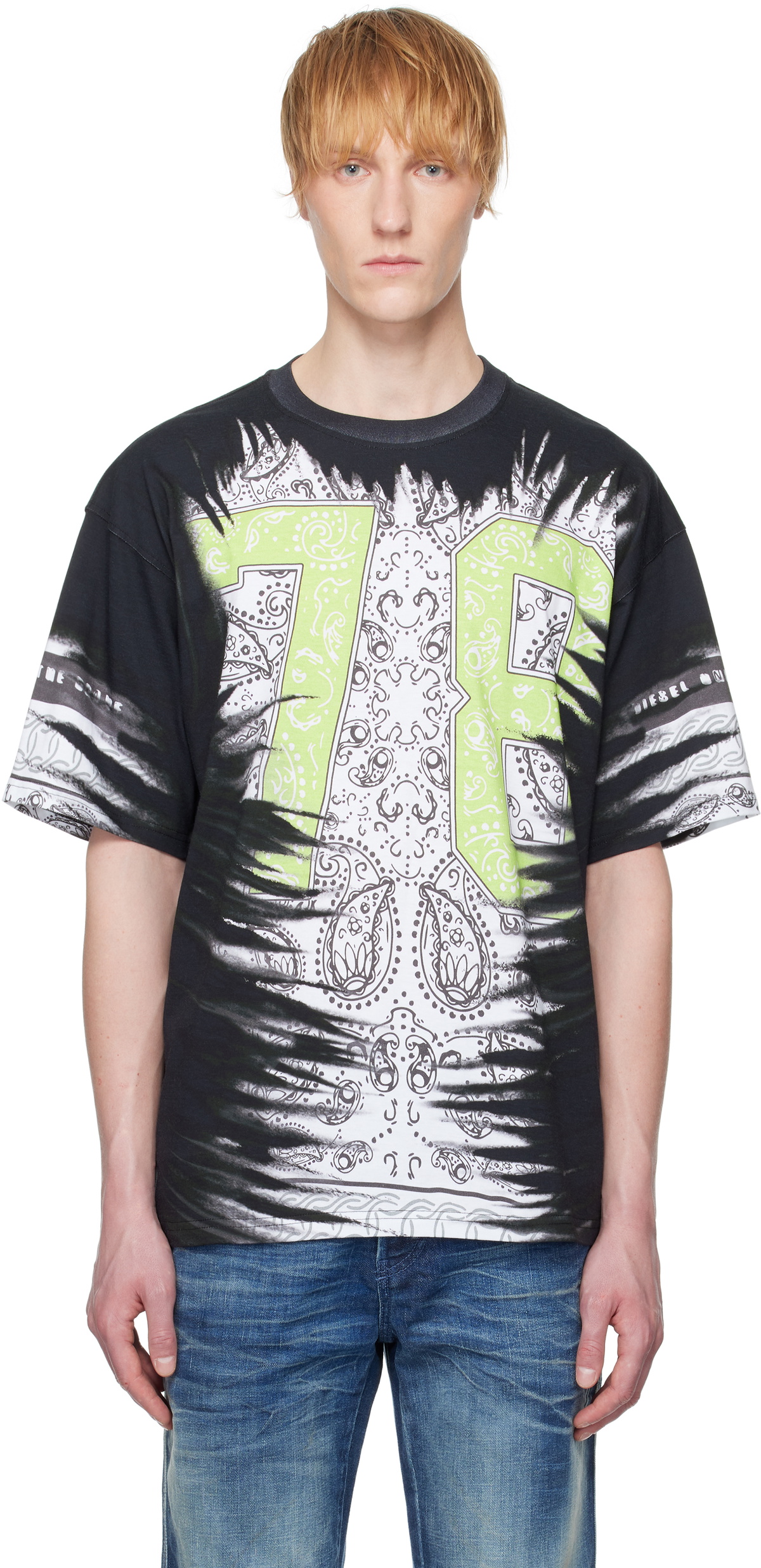 DIESEL T-Boxt-SI-R1 25SS スリーブレストップ Diesel Black T-Boxt-78-R1 T-shirt Diesel