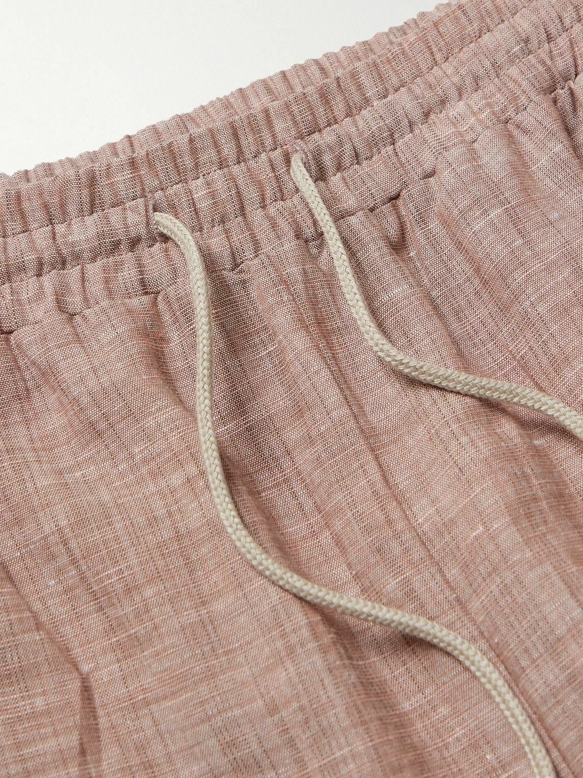 Zimmerli - Straight-Leg Linen and Cotton-Blend Drawstring Trousers - Red