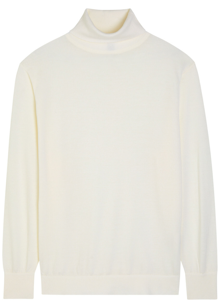 Toteme Turtle-neck Fine-knit Wool Jumper Ecru