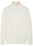 Toteme Turtle-neck Fine-knit Wool Jumper Ecru