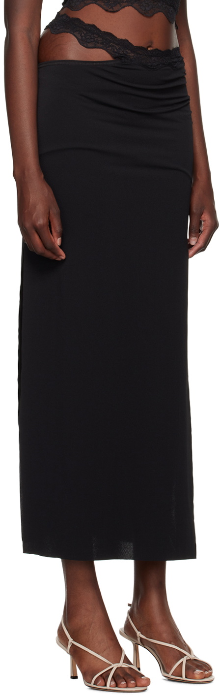 BEC + BRIDGE Black Ria Split Midi Skirt