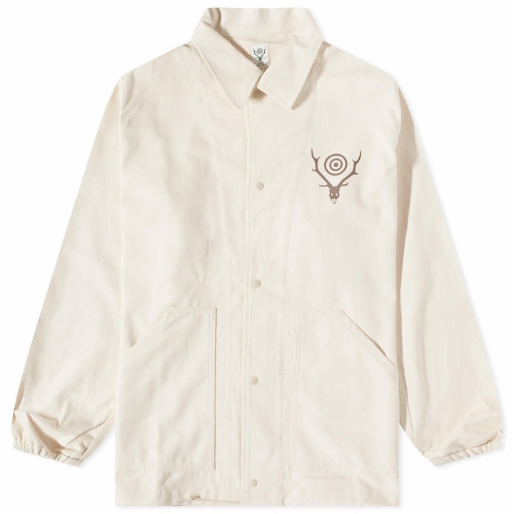 Photo: South2 West8 Men's Cotton Twill Coach Jacket in Off White