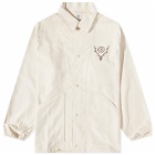 South2 West8 Men's Cotton Twill Coach Jacket in Off White