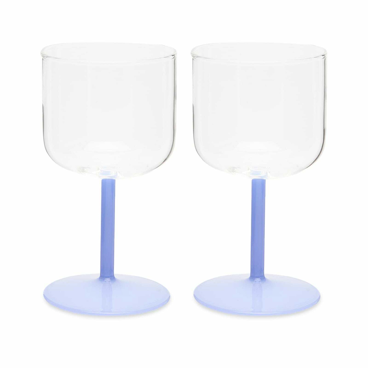 HAY Tint Wine Glass - Set of 2 in Clear/Jade Light Blue 