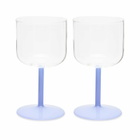 HAY Tint Wine Glass - Set of 2 in Clear/Jade Light Blue 