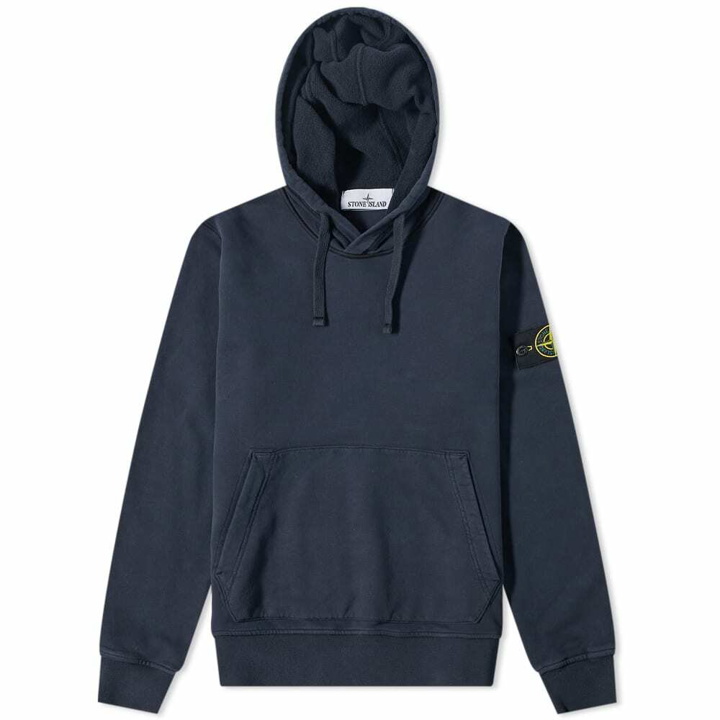 Photo: Stone Island Men's Brushed Cotton Popover Hoody in Navy