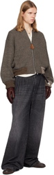 Magliano Brown Knitted Bomberone Bomber Jacket
