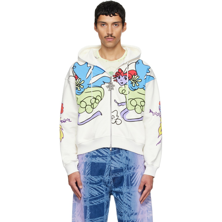Photo: Chopova Lowena White Follow The Fairies Zip Hoodie