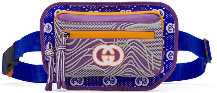 Photo: Gucci Blue & Purple GG Pouch