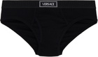 Versace Underwear Black 90s Vintage Logo Briefs
