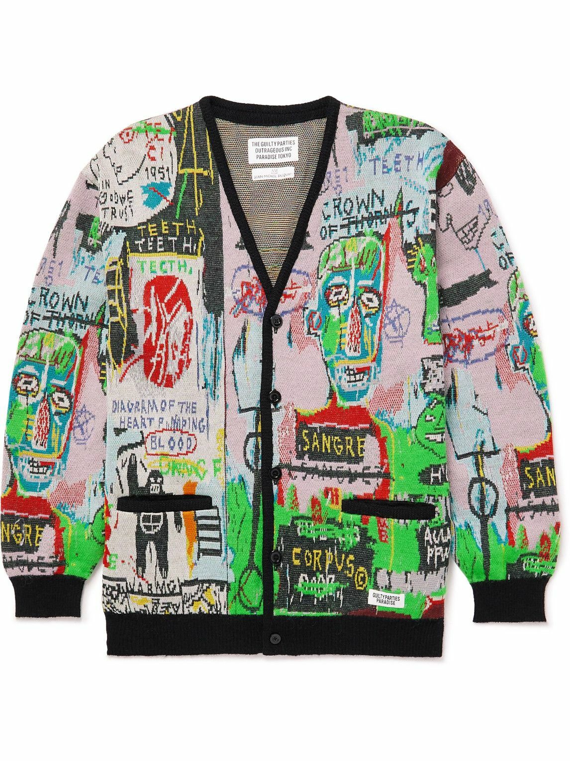 Wacko Maria - Jean-Michel Basquiat Cotton-Blend Jacquard Cardigan ...