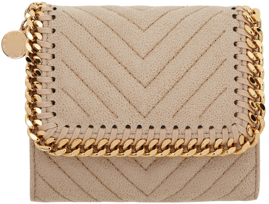 Stella McCartney Beige Small Falabella Flap Wallet Stella McCartney