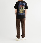 Stüssy - Printed Cotton-Jersey T-Shirt - Black