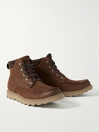 Sorel - Madson II Moc Suede-Trimmed Burnished Textured-Leather Boots - Brown