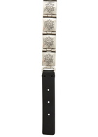 Etro Engraved-link Leather Belt Silver