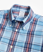 Brooks Brothers Men's Regent Regular-Fit Sport Shirt, Non-Iron Blue and Red Plaid | Blue/Red