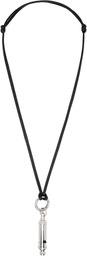 LEMAIRE Black & Silver ACME Edition Whistle Leather Necklace