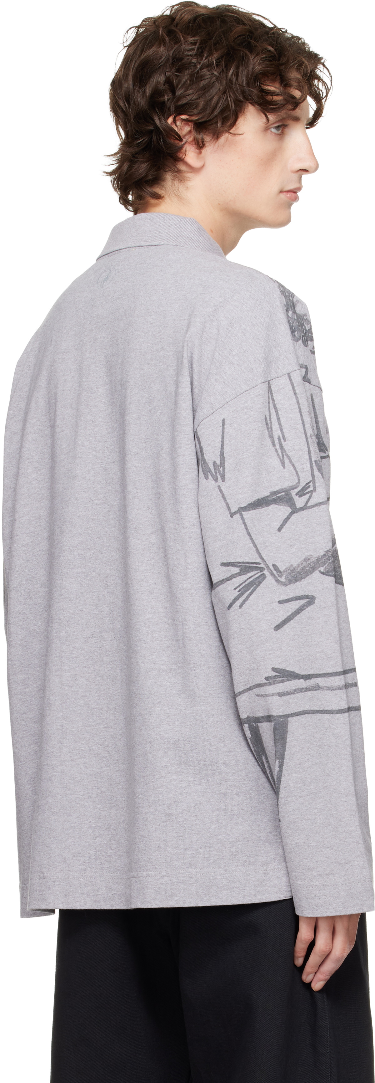 JW Anderson Gray Printed Rugby Polo