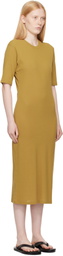 AMI Paris Khaki Cotton Short Sleeve Maxi Dress