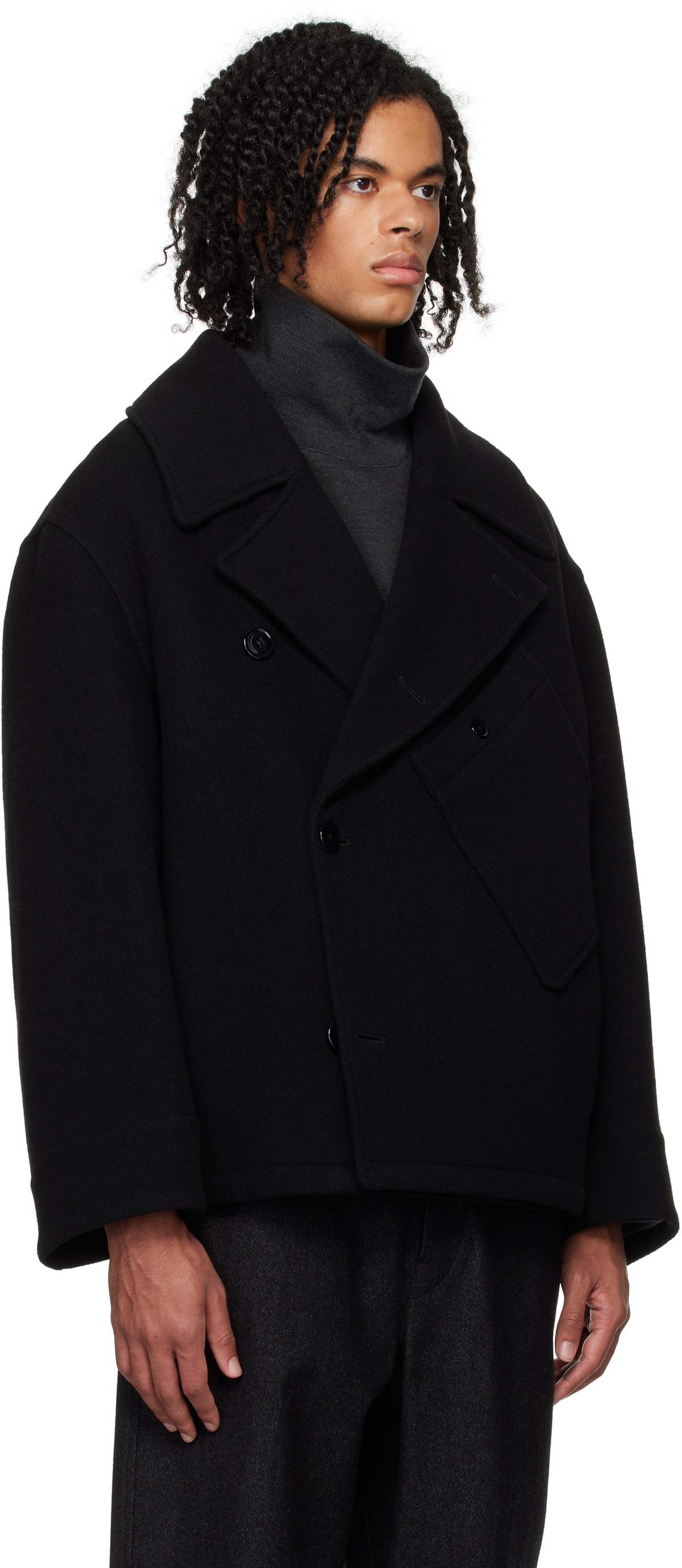 LEMAIRE Black Dispatch Peacoat Lemaire