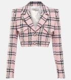 Alessandra Rich Sequined bouclé cropped jacket
