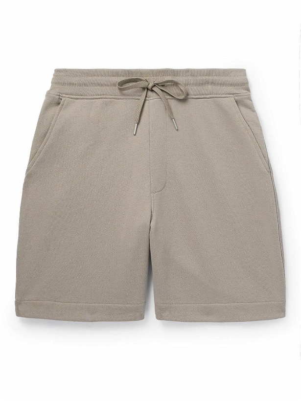 Photo: Håndværk - Straight-Leg Pima Cotton-Jersey Drawstring Shorts - Brown