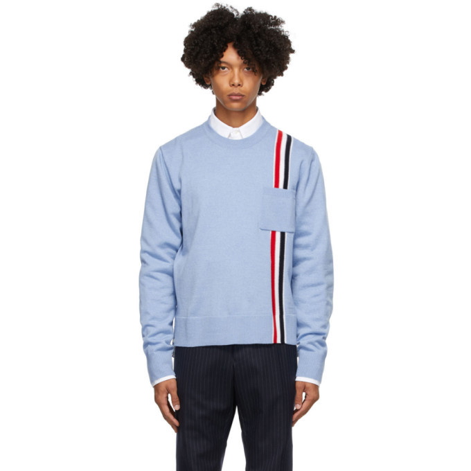 Photo: Thom Browne Blue Merino Intarsia Stripe Sweater