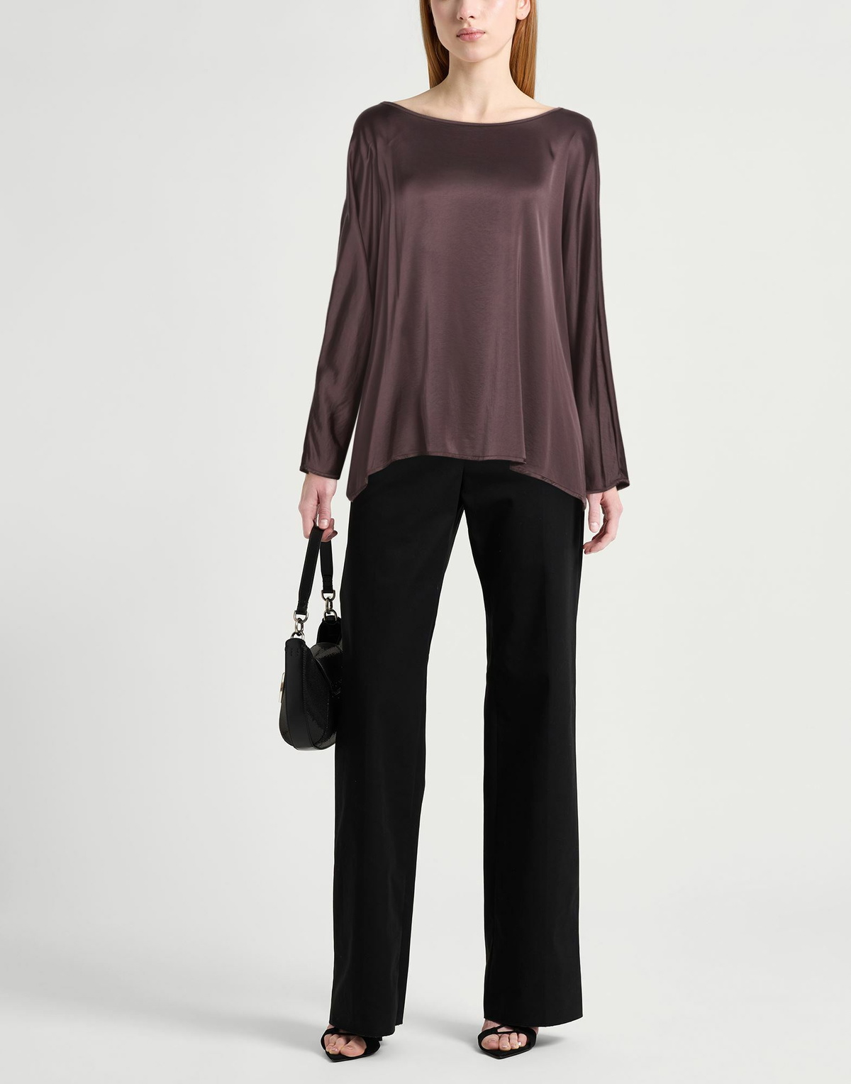 Manila Grace Womens Top Chocolate in Brown
