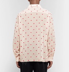 Needles - Camp-Collar Embroidered Distressed Chiffon Shirt - Pink