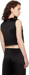 LESET Black Barb Crewneck Vest