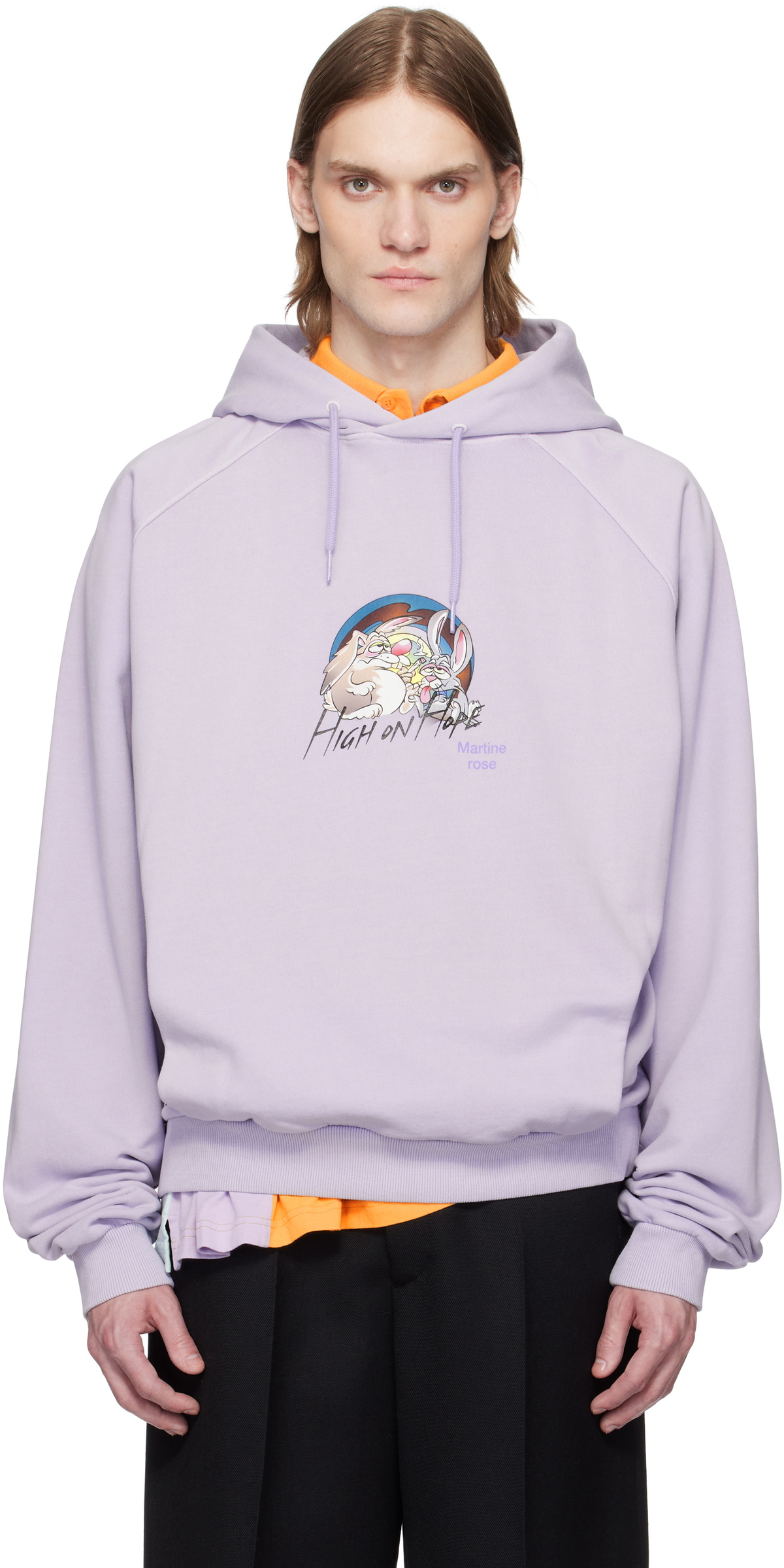 【関税込み】Martine Rose パープル ラグラン フーディ Purple Raglan Hoodie by Martine Rose on Sale