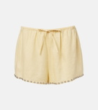Staud Paddle embellished linen shorts