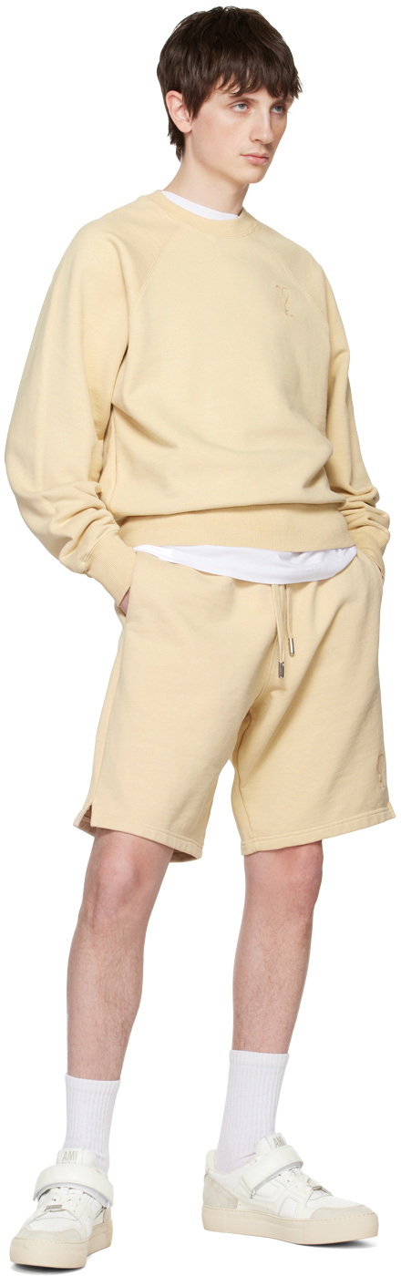 AMI Paris Beige Ami de Cœur Shorts