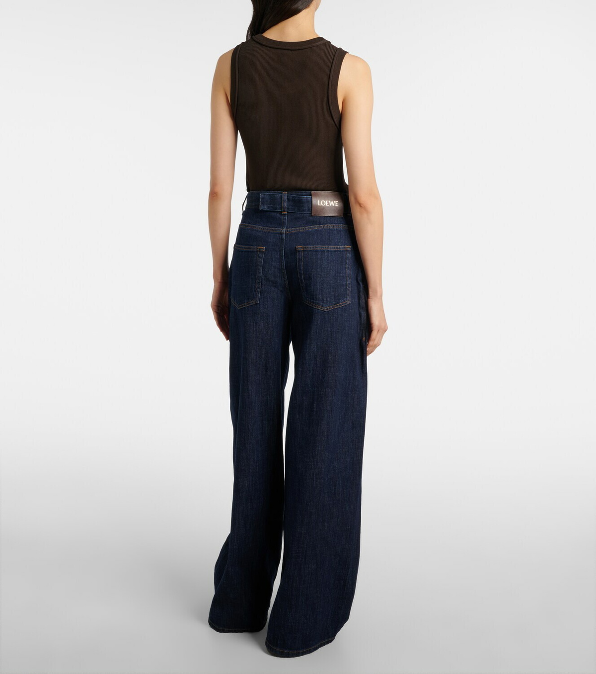 Loewe Belted high-rise wide-leg jeans