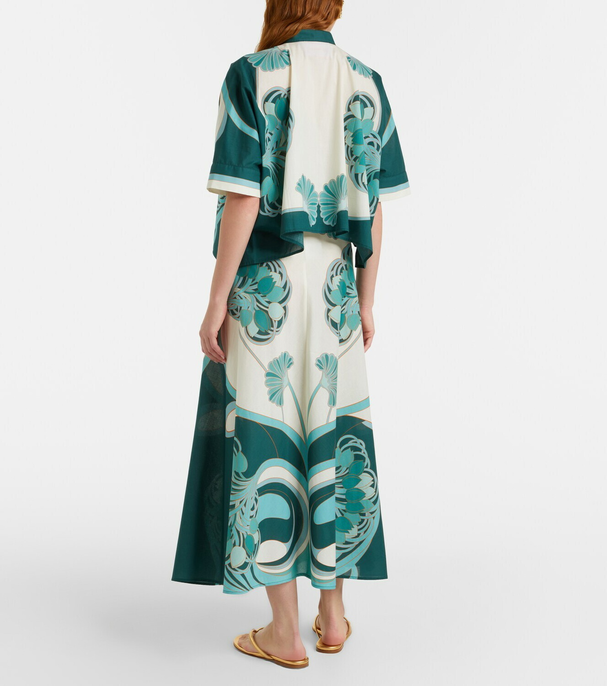 La DoubleJ Sarong floral cotton muslin wrap skirt
