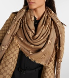 Gucci GG cotton and silk jacquard scarf