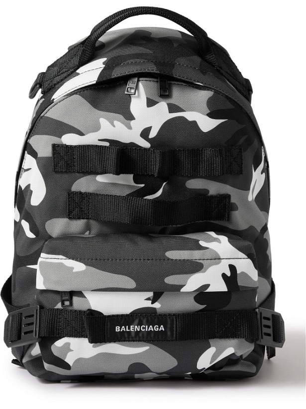 Photo: BALENCIAGA - Camouflage-Print Canvas Backpack
