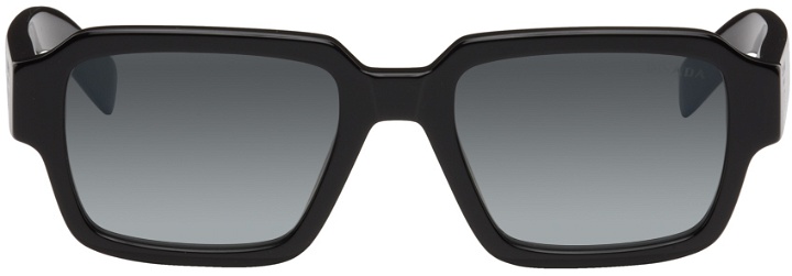 Photo: Prada Eyewear Black Rectangle Sunglasses