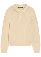 Cole Buxton Beach Textured-knit Cotton Polo Jumper White