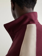Valentino Garavani - VGold Striped Drill Zip-Up Sweater - Burgundy