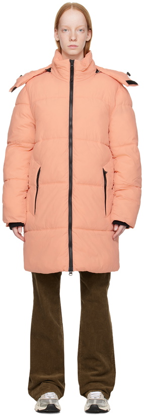 Photo: The Very Warm Pink Long Hooded Puffer Jacket