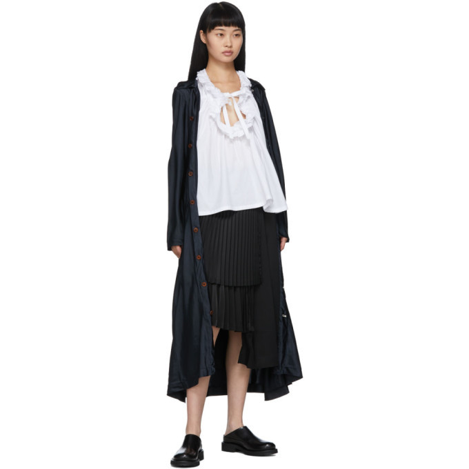 Noir Kei Ninomiya Black Layered Pleated Skirt Noir Kei Ninomiya