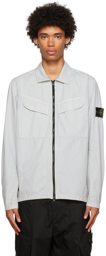 Photo: Stone Island Gray Garment-Dyed Jacket