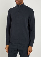 NN07 Danny Half-zip Ribbed Knit Jumper Navy