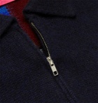 THE ELDER STATESMAN - Intarsia Cashmere Zip-Up Cardigan - Multi