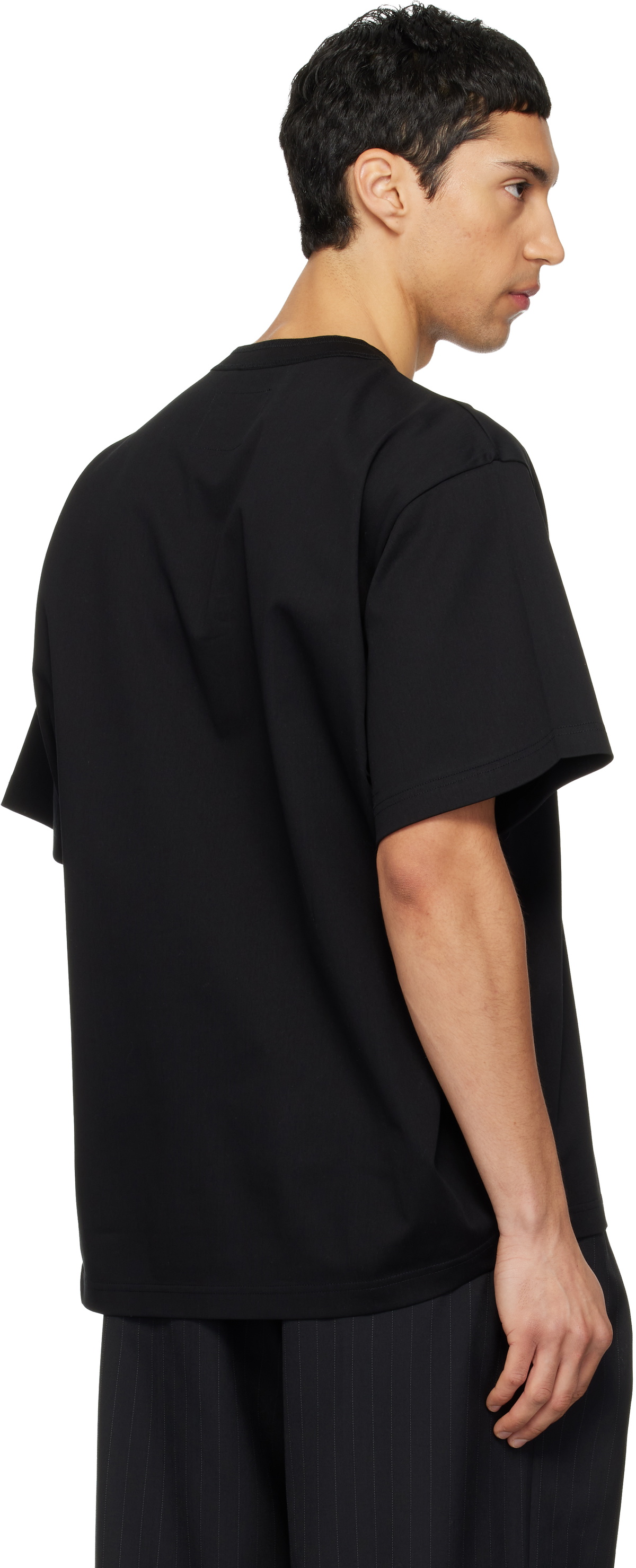 sacai Black Cotton Jersey T-shirt