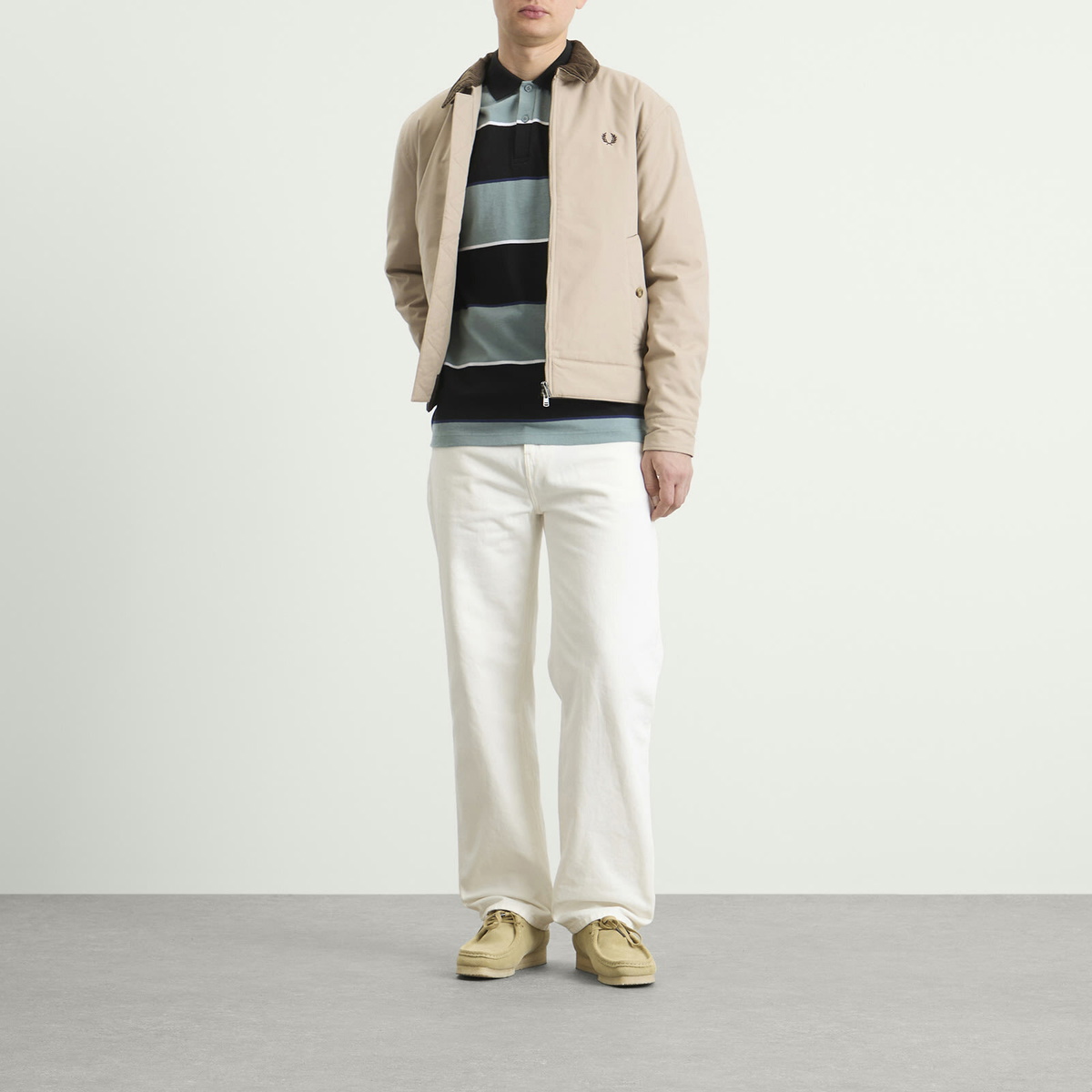 Fred Perry Men's Cotton Caban Jacket in Warm Oat Fred Perry
