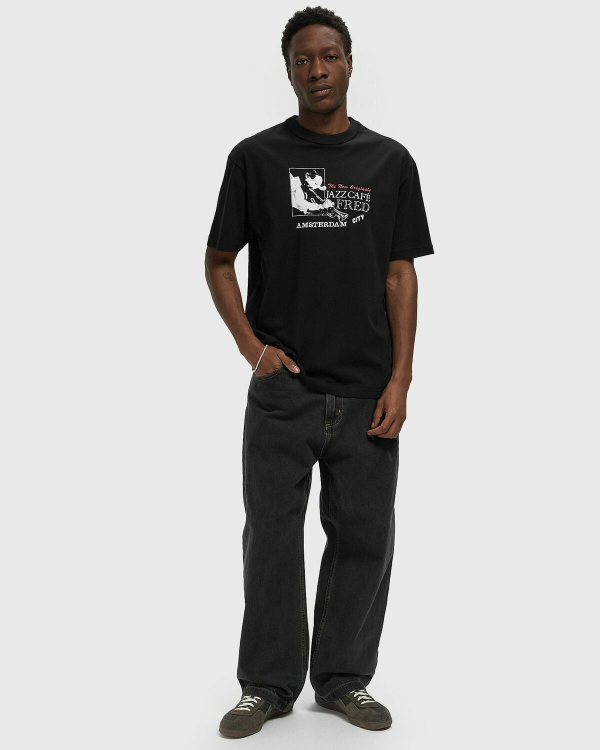 The New Originals JAZZ CAFE TEE Black Mens Shortsleefe